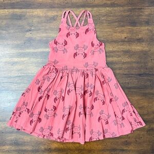 Tea Collection Pink Crab Pattern Dress